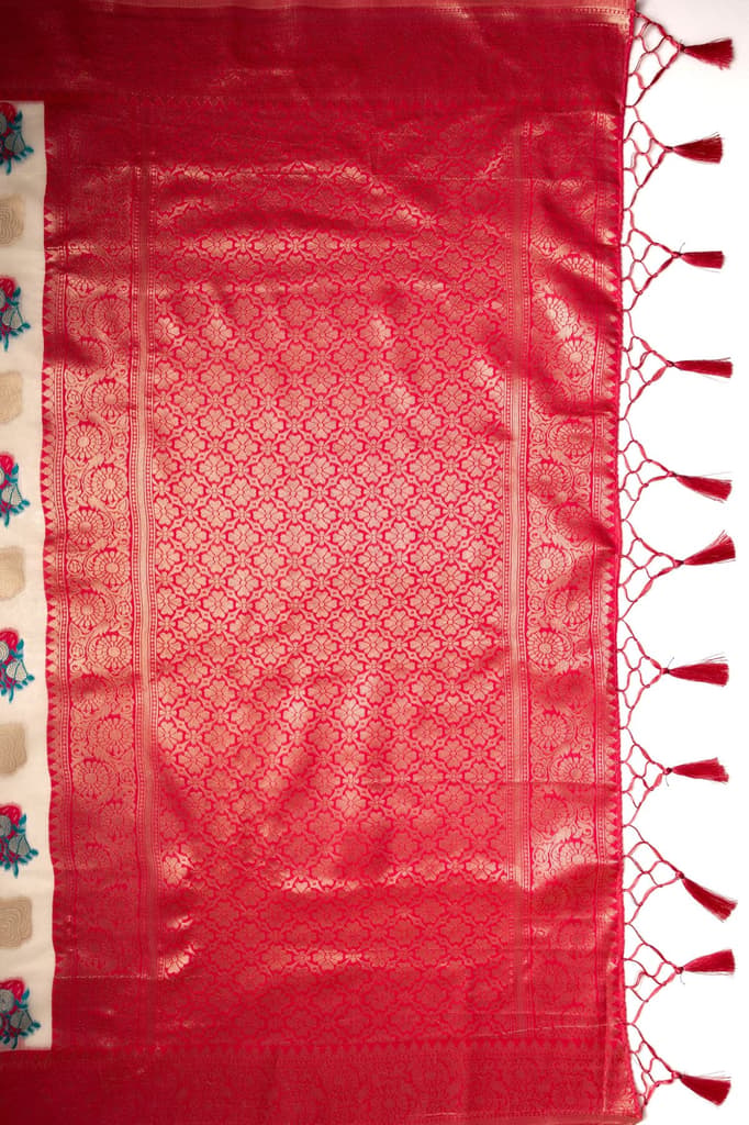 Mimosa Women's Woven Design Kanjivaram Style Art Silk Saree With Blouse Piece : SA00001624HWFREE — photo 7