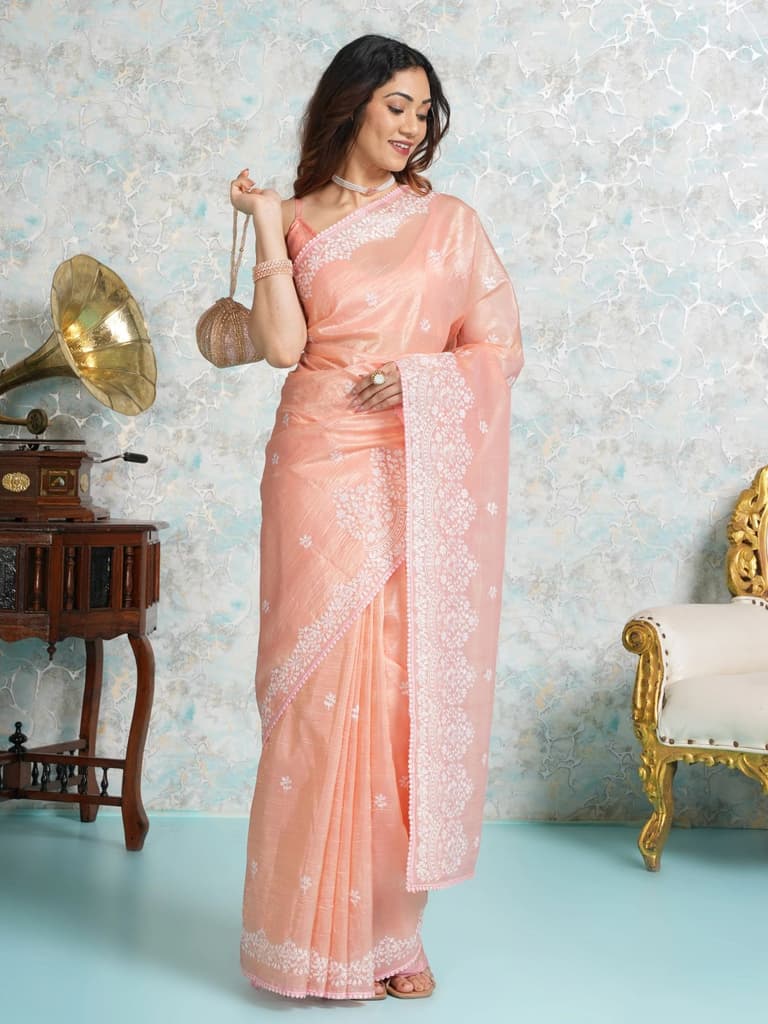 Mimosa Women's Woven Design Banarasi Style Tissue Crush Saree With Blouse Piece : SA00002011PCFREE — photo 5