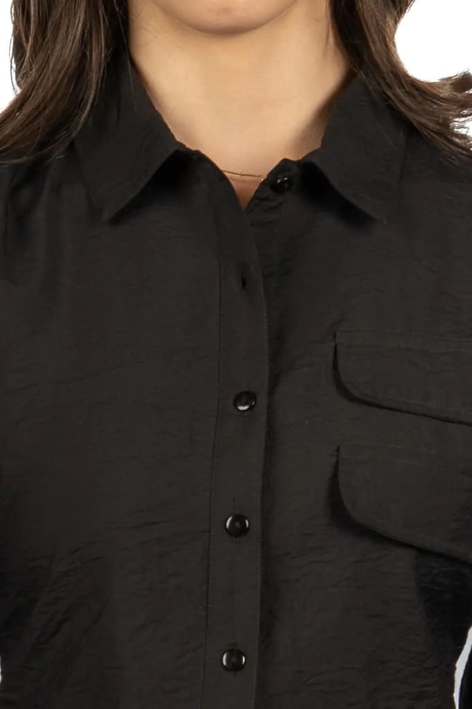 Black Boxy Viscose-Nylon Hammer Shirt — photo 7