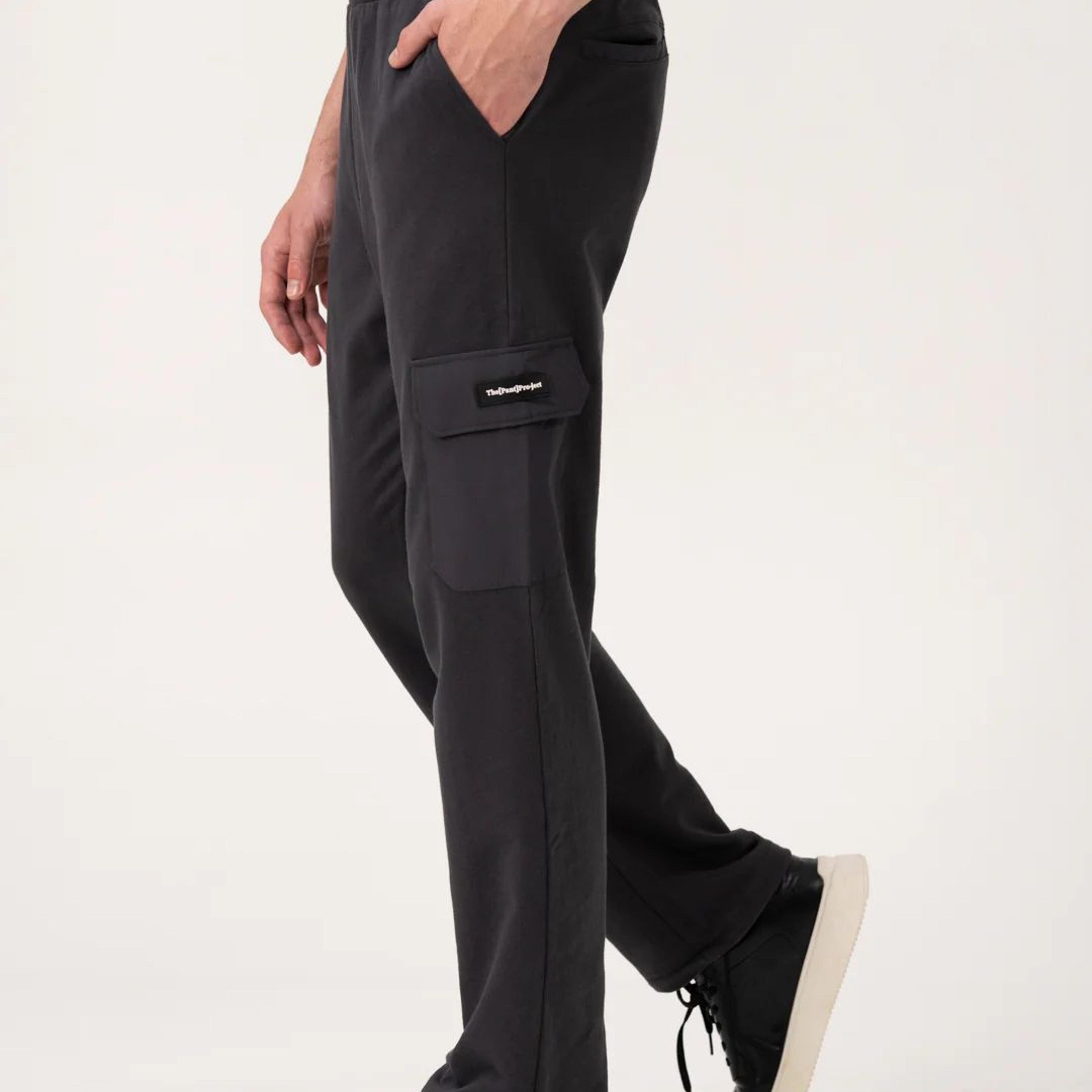 Neutral Grey Relaxed Fit Cargo Sweatpants