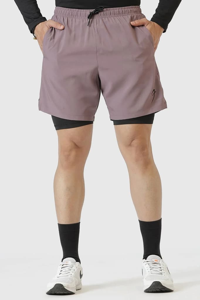 2 in 1 Compression Shorts Mauve — photo 5