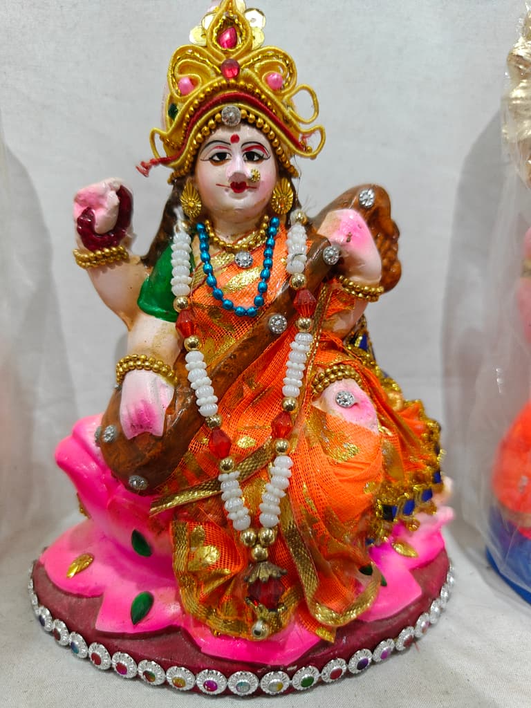 Gold Statue of Hindu Goddess | Marble | Gold | Decorative