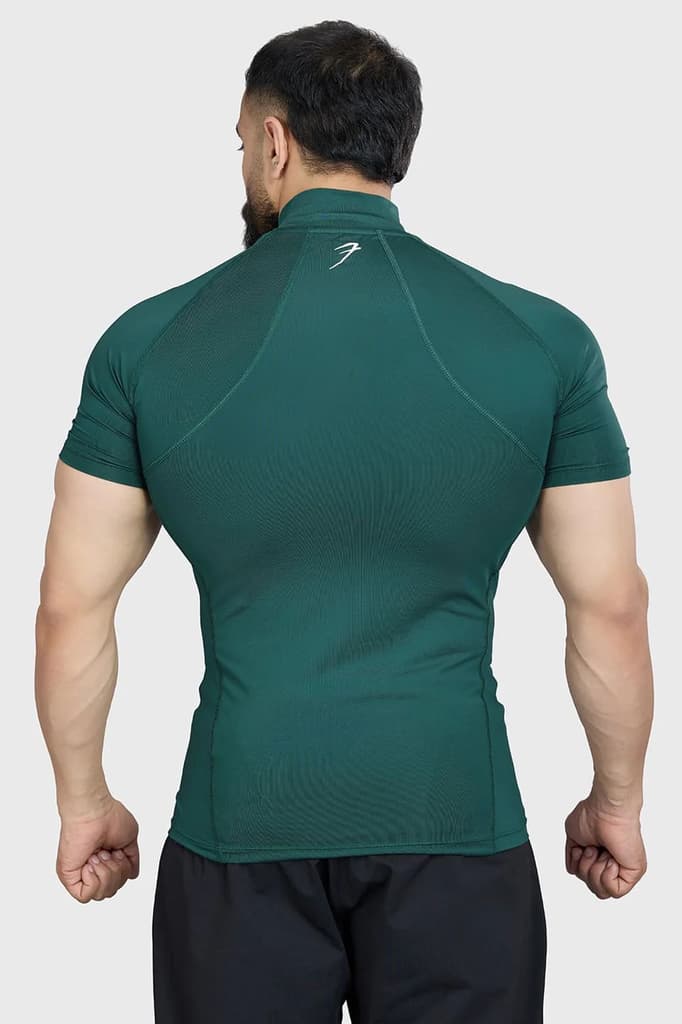High Neck Compression T-shirt Emerald — photo 6