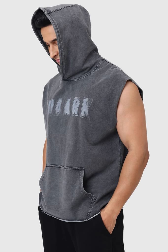 Shadow Washed Capsleeves Hoodie Dark Grey — photo 3