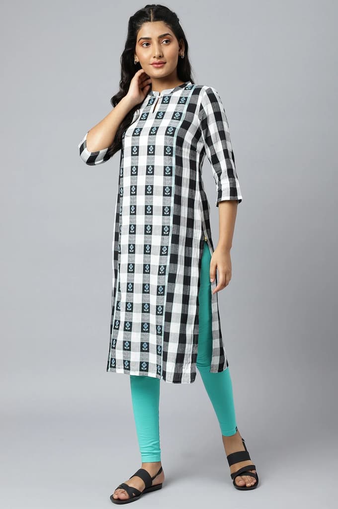 Light Blue Solid Skinny Fit Cotton Churidar With Elasticated Waistband — photo 5