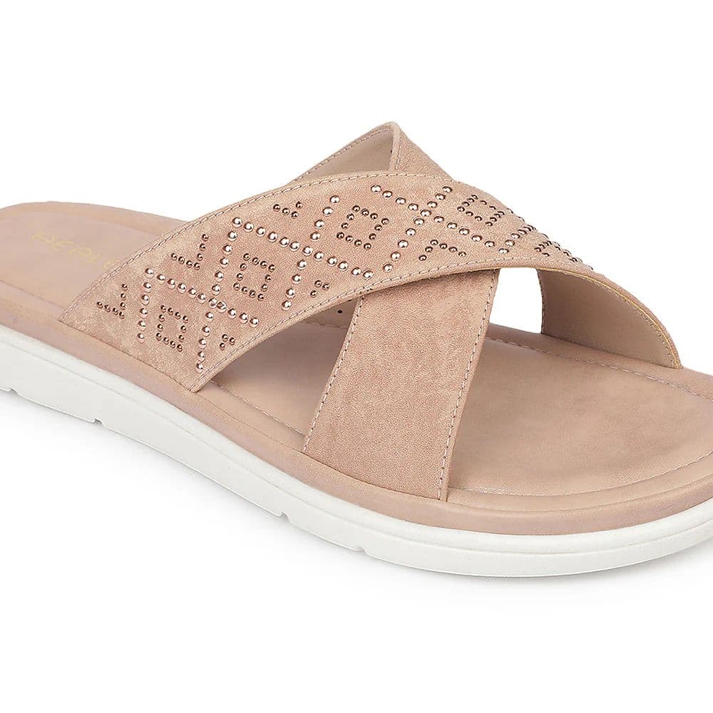 Healers MDG-16 Party Edit Peach Casual Slip on Slippers for women by Liberty — photo 5