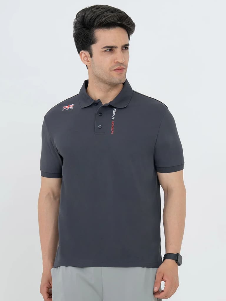 T Shirts for Men in Dark Grey| Polyester Polo T Shirt — photo 5