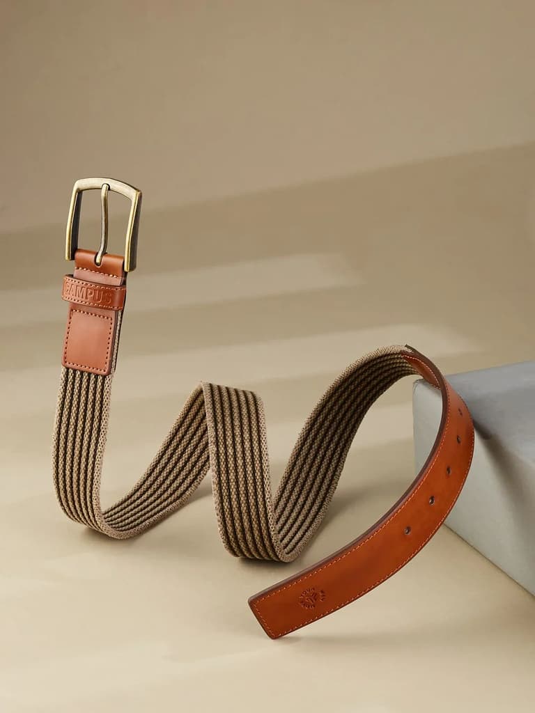 Web Braided Tan Unisex Belt — photo 2