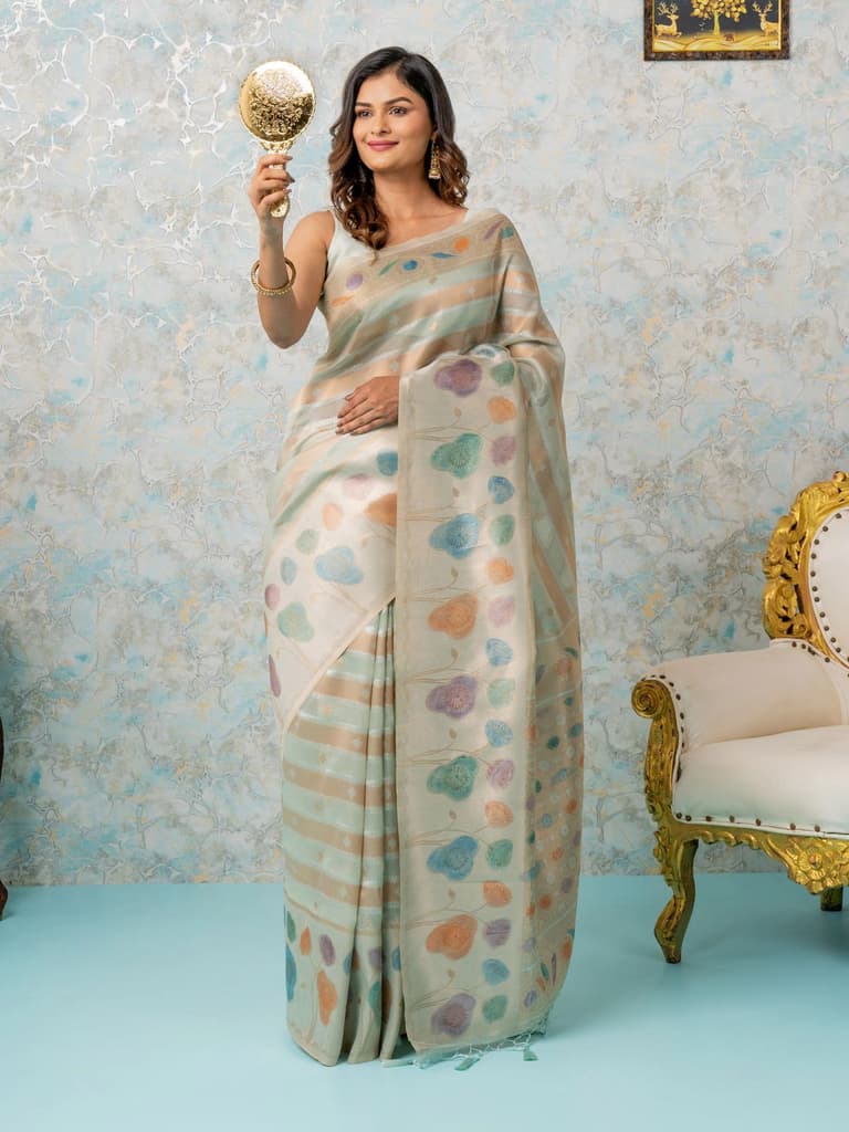 Mimosa Women's Woven Design Banarasi Style Art Silk Saree With Blouse Piece : SA00002064RMFREE — photo 5