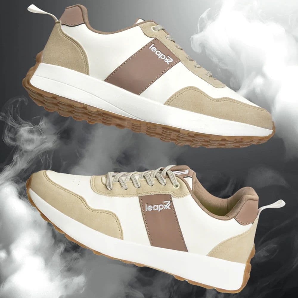 Leap7x Beige Casual Sneakers For Men FRONX-2E By Liberty — photo 4
