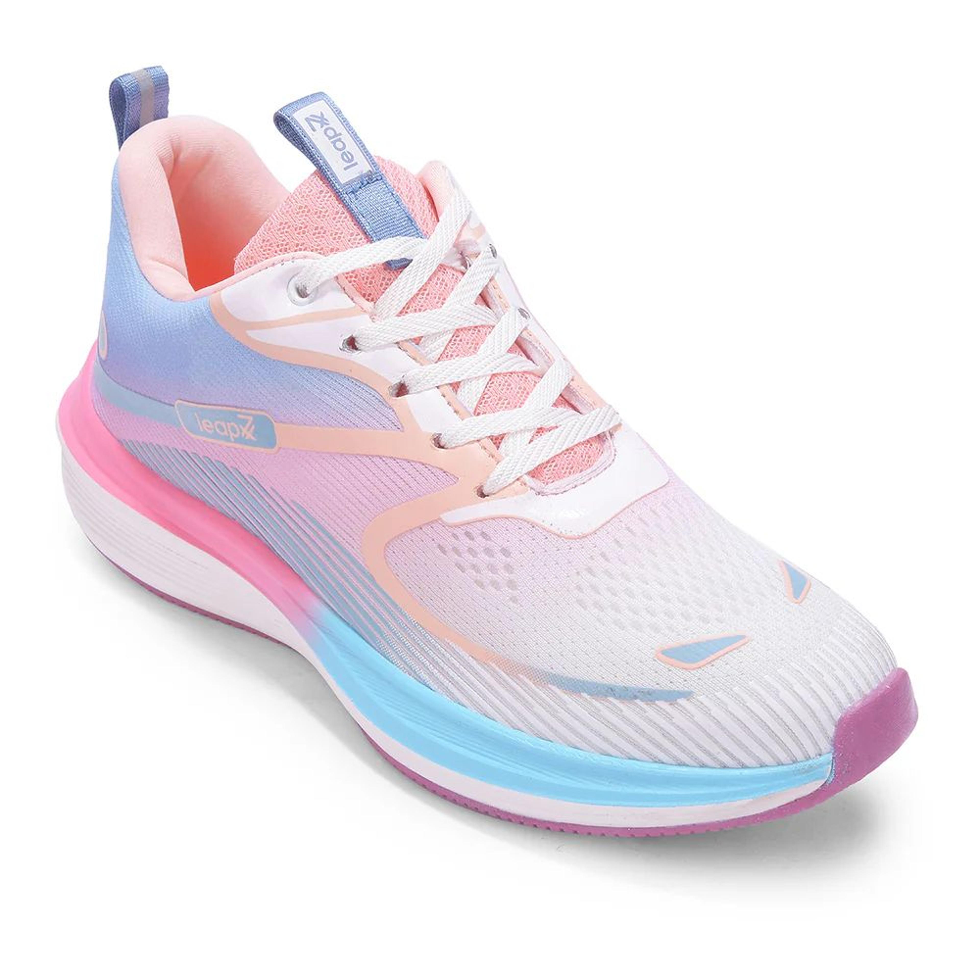 Leap7x SINESTAR-E Pink Sports Lacing Running Shoes For Women By Liberty