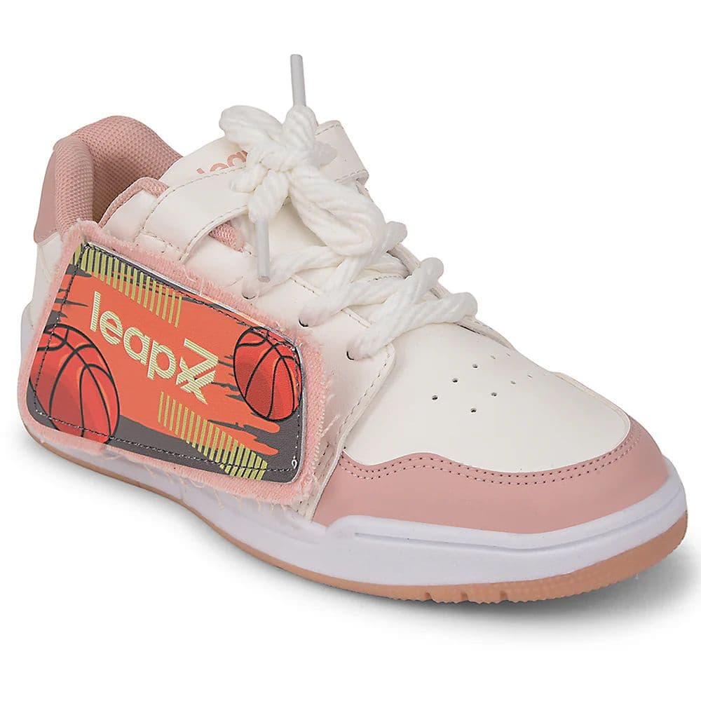 Leap7x Peach Casual Lacing Sneakers For Kids ENVY-2 By Liberty — 11C/29 / Peach