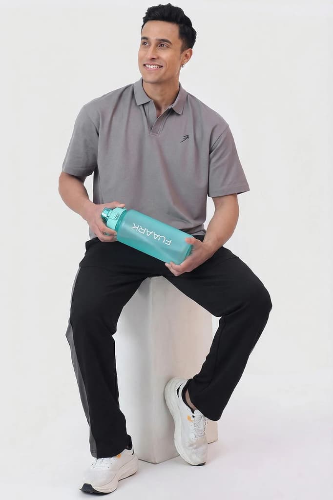 Noir Oversized Polo T-shirt Grey — photo 2