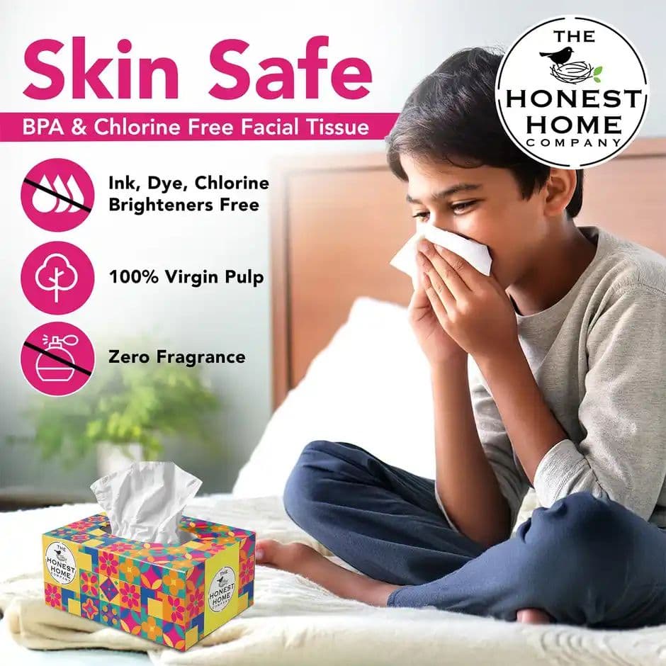 The Honest Home Company Face Tissue 2 Ply - 200 Pulls | Festive Yellow — photo 2