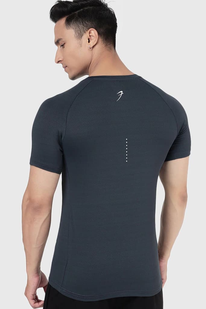 Aura Textured T-shirt Graphite — photo 5