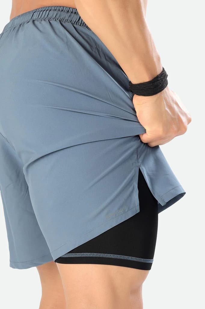 2 in 1 Compression Shorts Light Grey — photo 3
