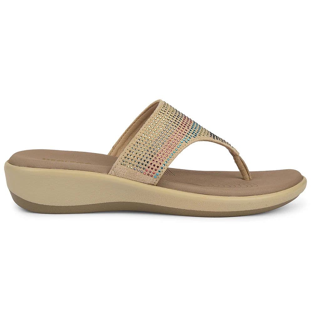 Healers Beige Casual Heeled Sandal For Women JFL-69 By Liberty — photo 2