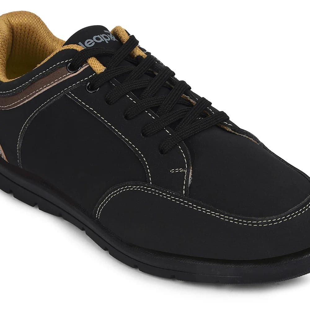 Leap7x Black Casual Lacing Sneakers For Men FRINKS-1E By Liberty — photo 4