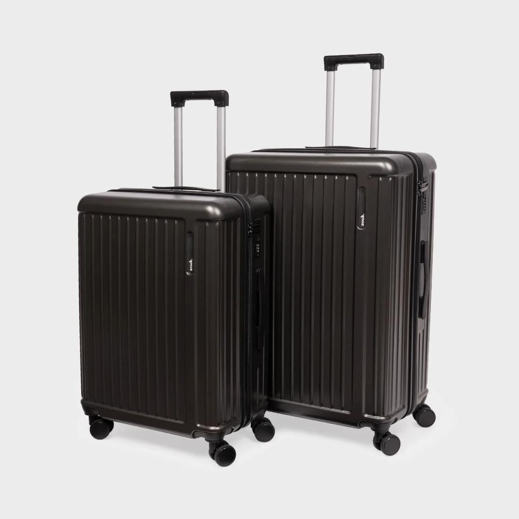 Charcoal Grey Sahana Trolley Bag - Set of 2 (Medium + Large)
