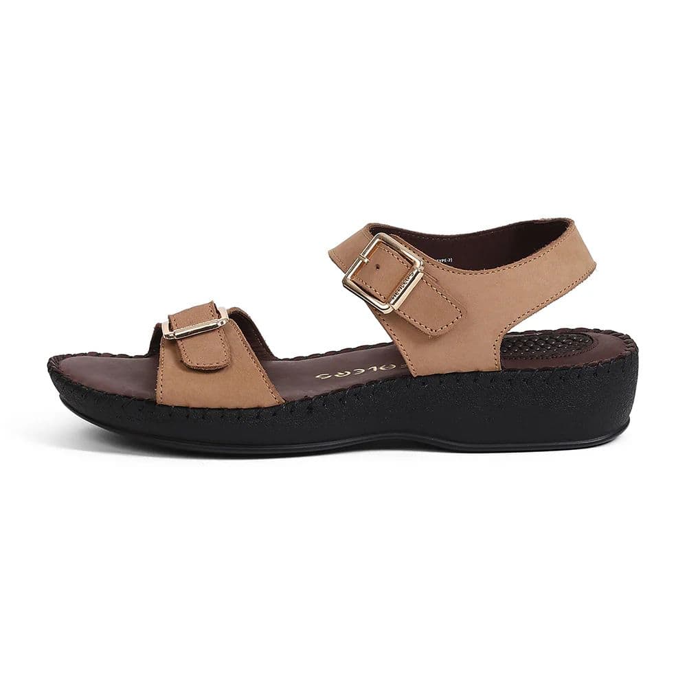 Healers MDG-4 Women's Tan Casual Sandals - EVERYDAY COMFORT with Premium Nubuck Upper — photo 5