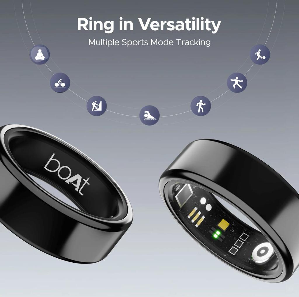 boAt Smart Ring Active | Smart Ring with Stainless Steel Design, 90% Lighter, Health Monitoring, Magnetic Charging Case HME — photo 7