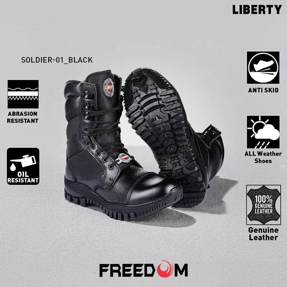Freedom By Liberty Mens SOLDIER-1 Defence Lacing Black Trekking Boots — photo 3