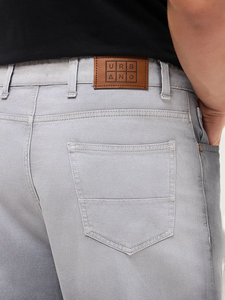 Men's Grey Loose Baggy Fit Heavy Washed Faded Denim Jeans Non-Stretchable — photo 7