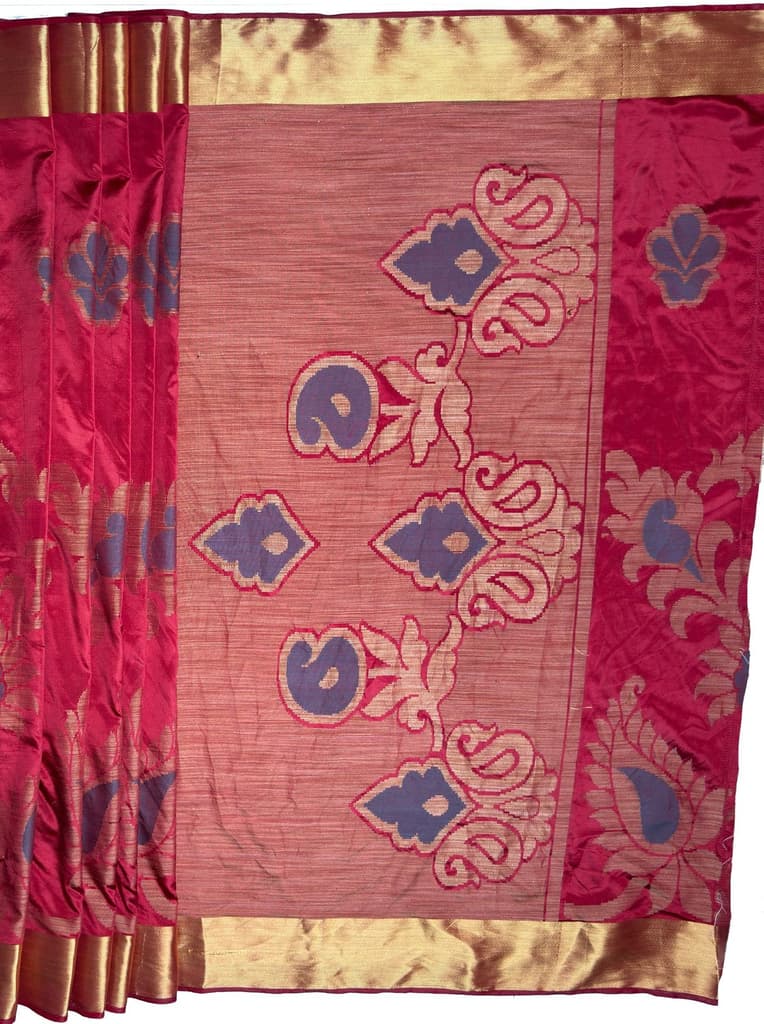MIMOSA Women's Woven Design Mysore Silk Style Crepe Saree with Blouse Piece - Maroon ( SA00003135MRFREE ) — photo 7