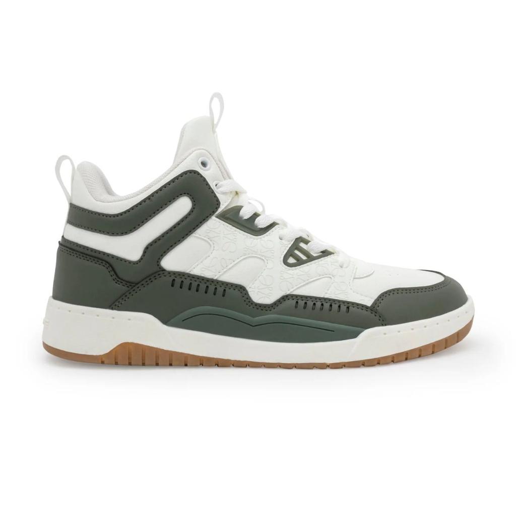 High-Top Sneakers for Men in White and Olive | Casual Lifestyle Shoes. — photo 2