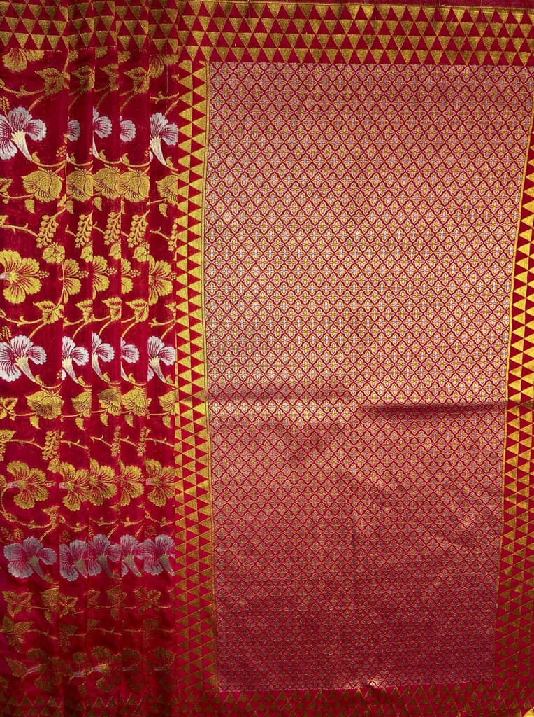 MIMOSA Women's Woven Design Kanjivaram Style Art Silk Saree with Blouse Piece - Rani ( SA00003152RNFREE ) — photo 6