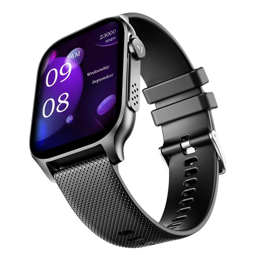 boAt Ultima Ember | Smartwatch with 1.96" AMOLED Display, Cloud Watch Faces, Functional Crown, BT Calling — Bold Black