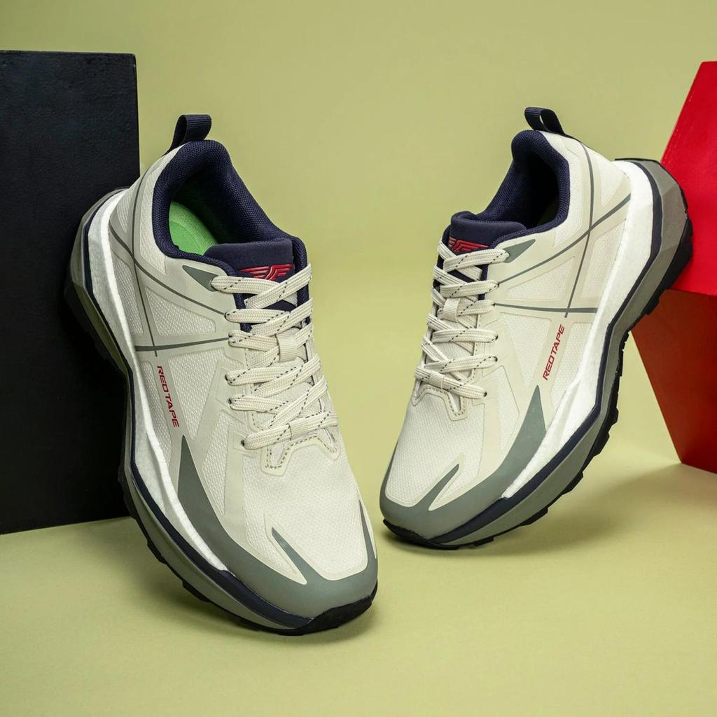 Athleisure Sports Shoes for Men in Off White and Olive | Low-Cut Shoes. — photo 6