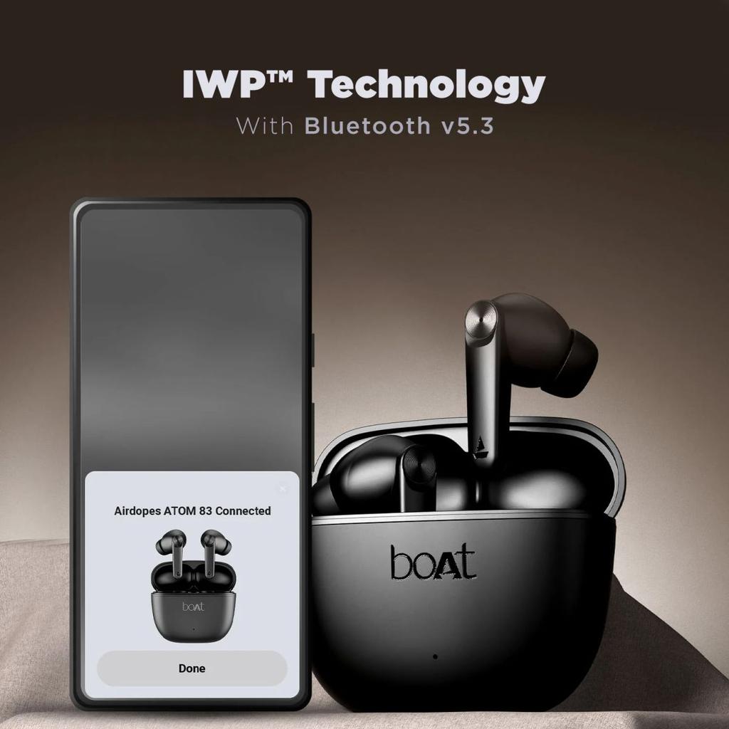 boAt Airdopes Atom 83 | True Wireless Earbuds with up to 50 Hours Playtime, Quad Mics with ENx™ Technology, 13mm Drivers, BEAST™ Mode, ASAP™ Charge — photo 6