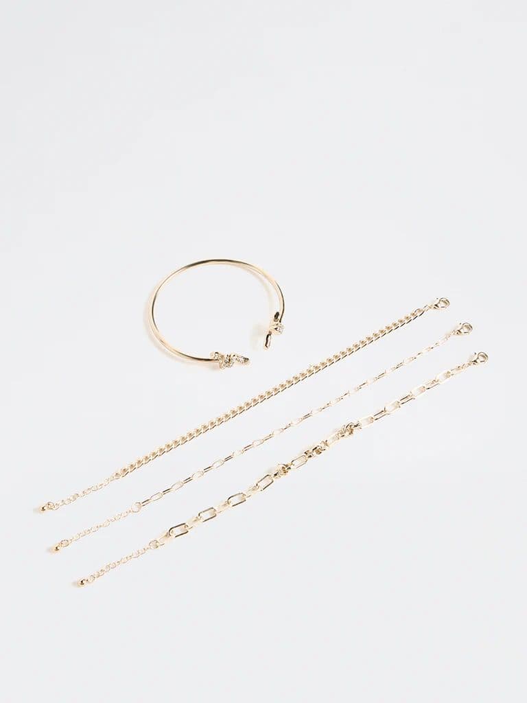 Westside Accessories Gold Knot Stack Bracelets - Pack of 4 — photo 2