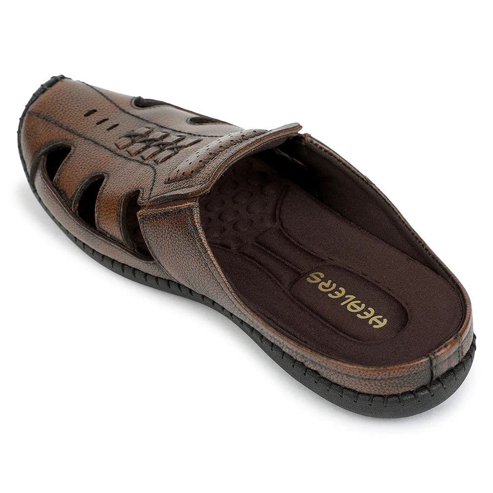 Healers Brown Casual Non Lacing Mules for Men ASL-12 by Liberty — photo 3