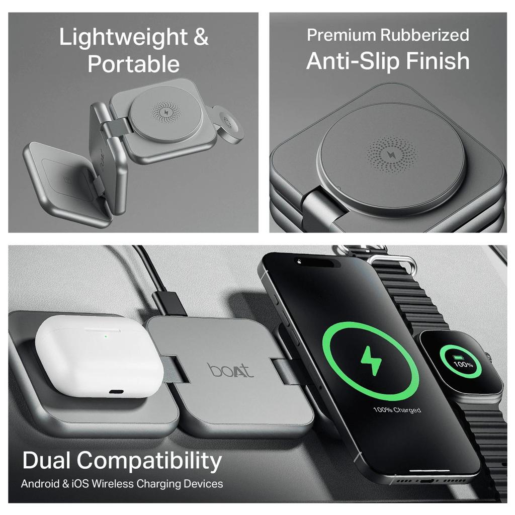 Flexcharge 360 | 3-in-1 Foldable Wireless Charger with Magnetic Hold, Fast Charging & Smart Power Management — photo 6
