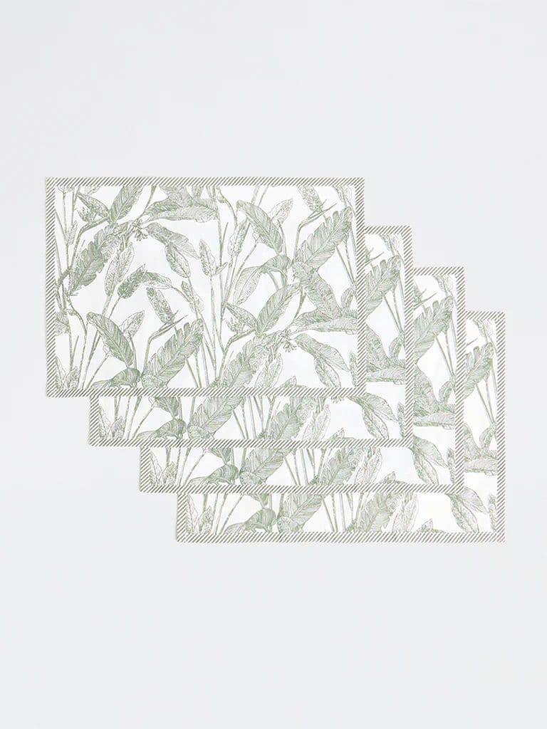 Westside Home Green Botanical Printed Placemat Set — photo 3
