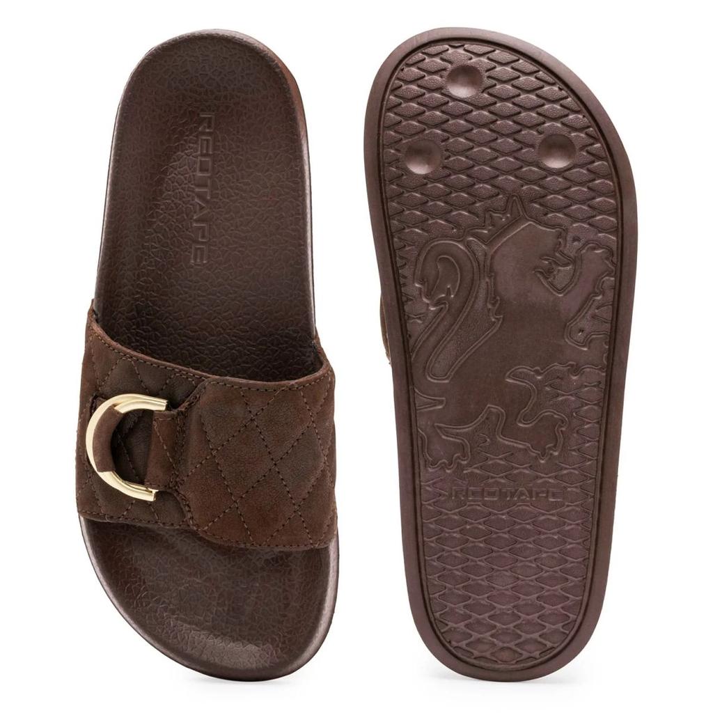 Womens Sliders in Brown | Casual Pool Sliders — photo 5