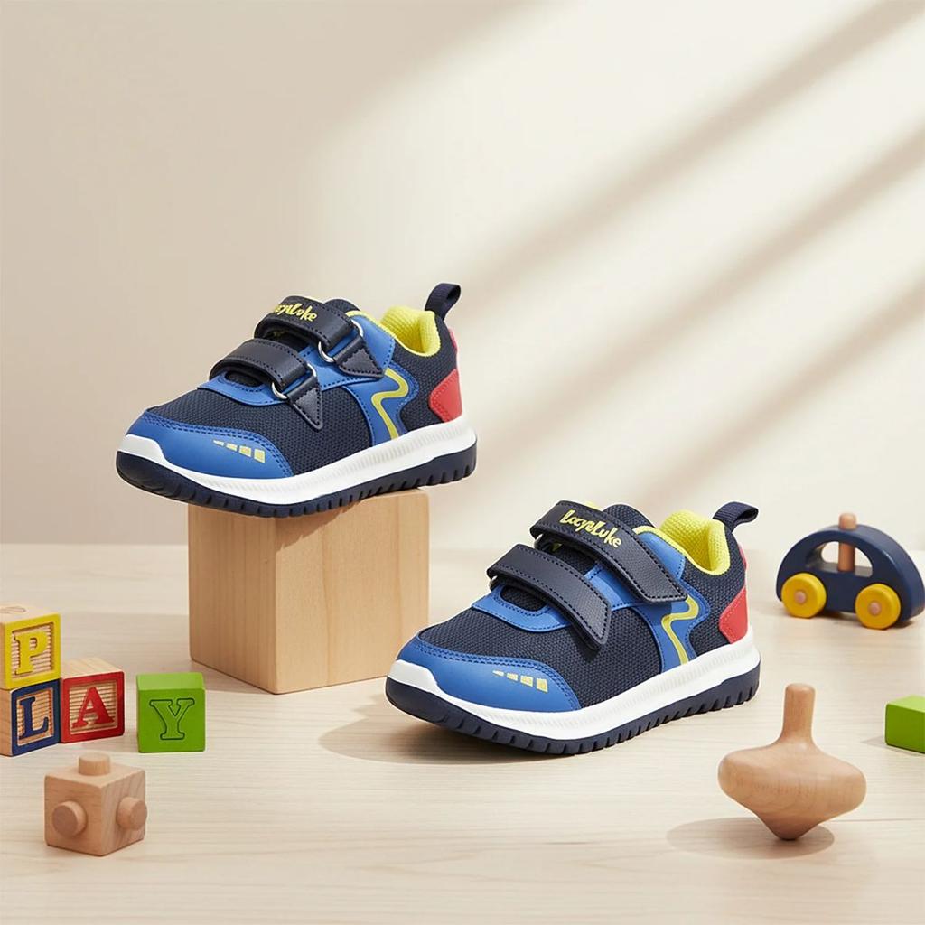 Lucy & Luke Navy Blue Sports Non Lacing Walking Shoes For Kids JAMIE-K2E By Liberty — photo 2