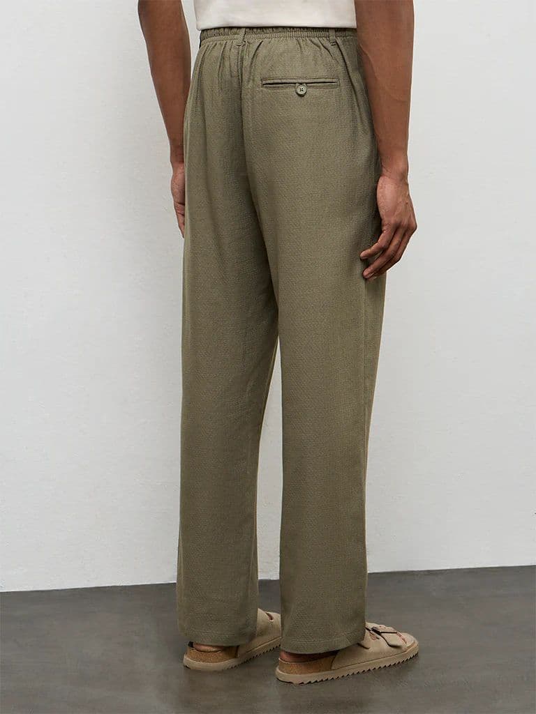 ETA Olive Relaxed-Fit Mid-Rise Cotton-Blend Chinos — photo 5