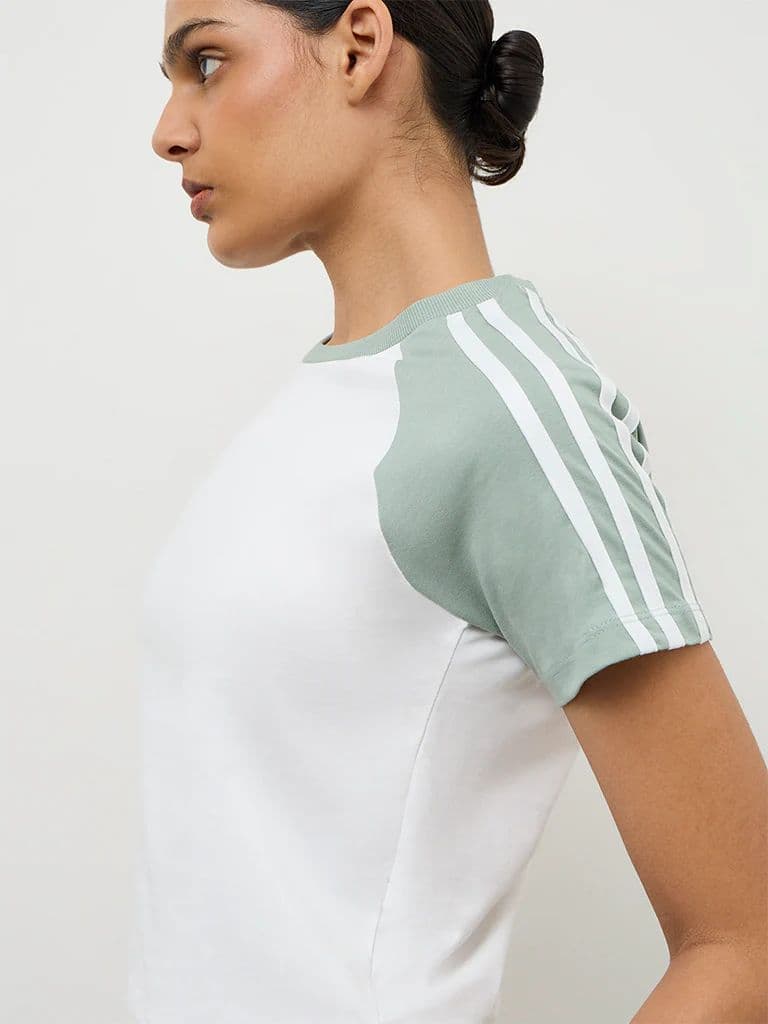 Nuoflexx White Color-Blocked Cotton T-Shirt — photo 3