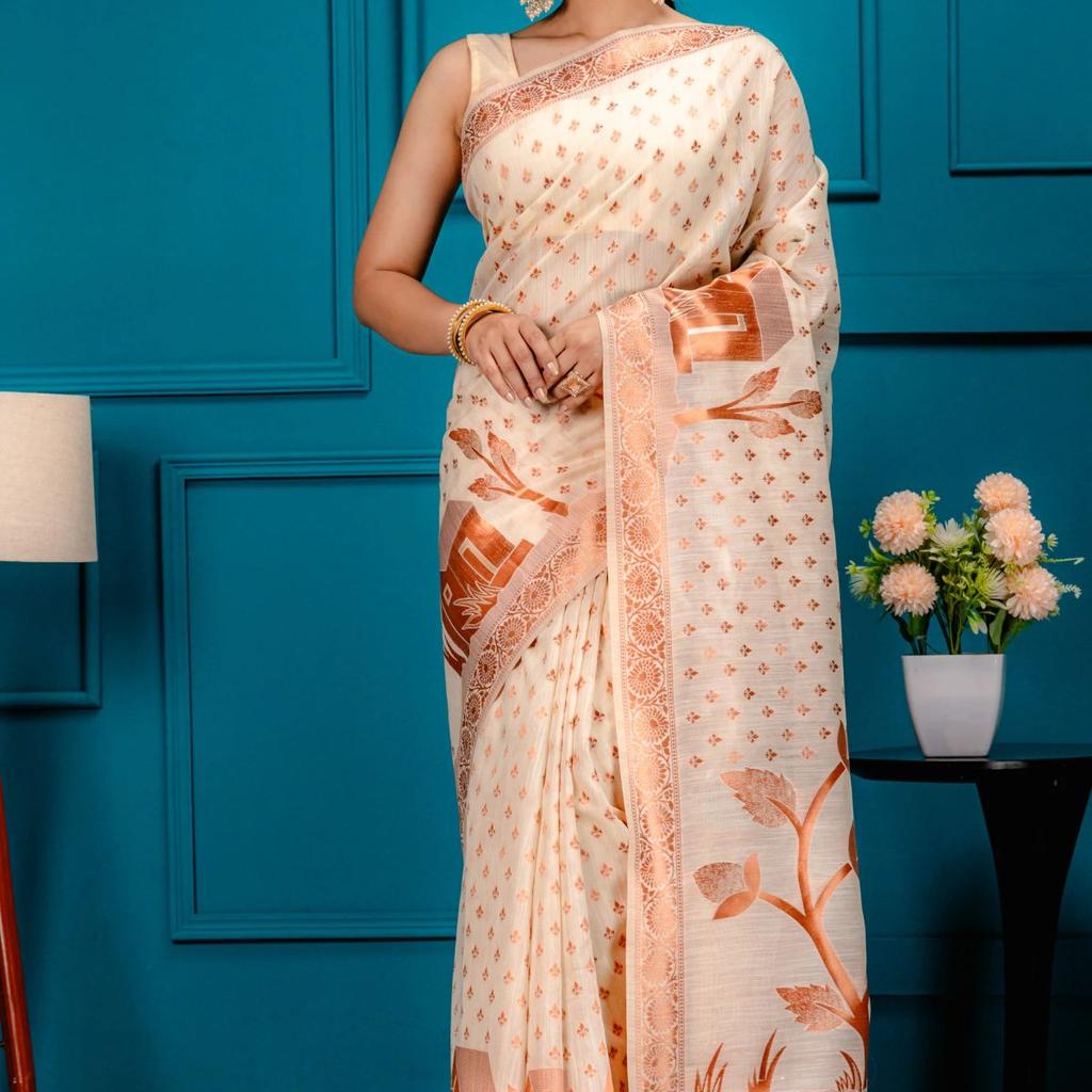 Mimosa Women's Woven Design Banarasi Style Art Silk Saree With Blouse Piece : SA00001828HWFREE