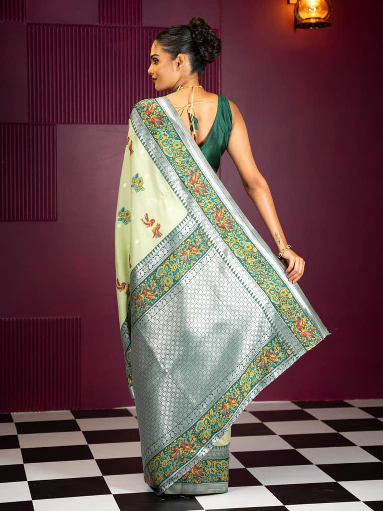 Mimosa Women's Woven Design Banarasi Style Art Silk Saree With Blouse Piece : SA00001992PSFREE — photo 4
