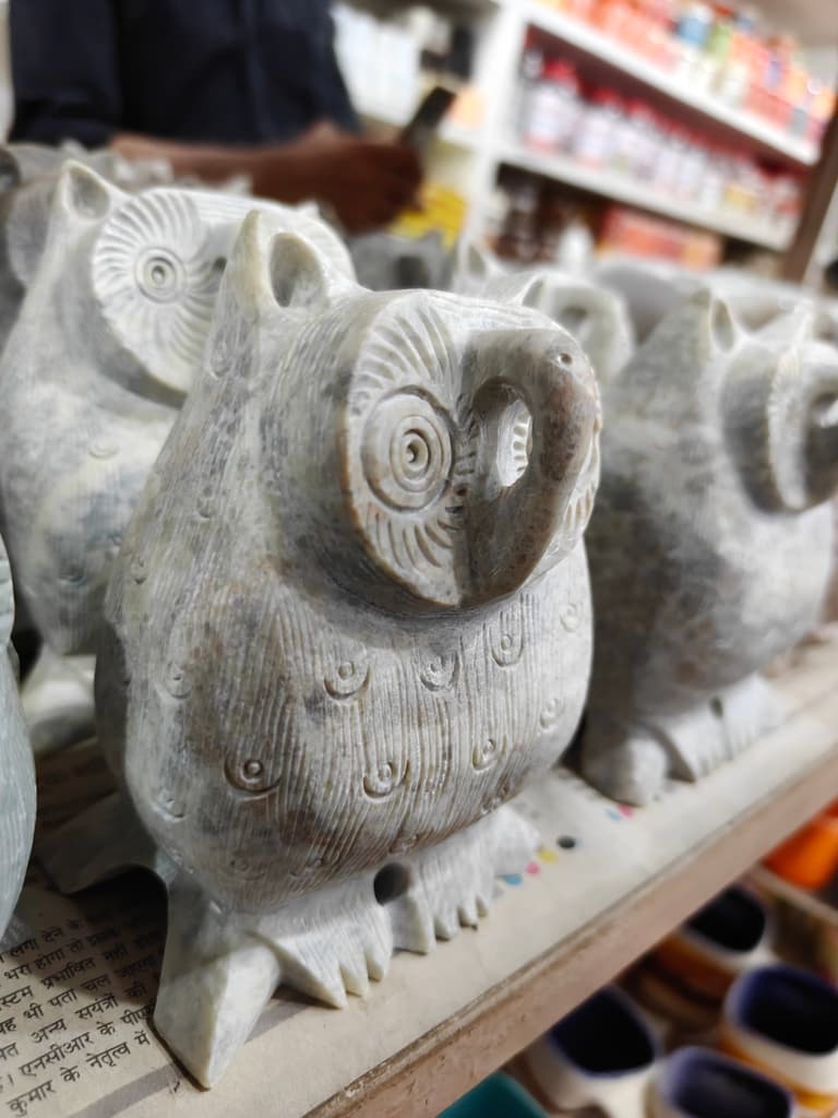 Owl Figurine | Ceramic | Brown | Decorative