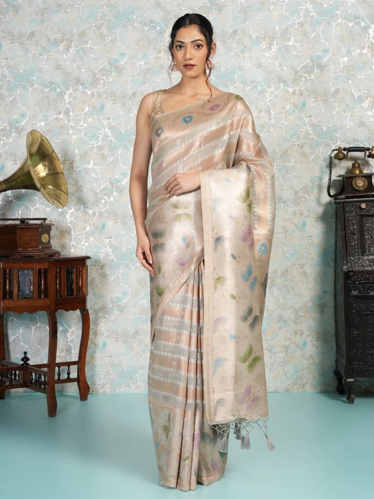 Mimosa Women's Woven Design Banarasi Style Art Silk Saree With Blouse Piece : SA00002065GYFREE — photo 2