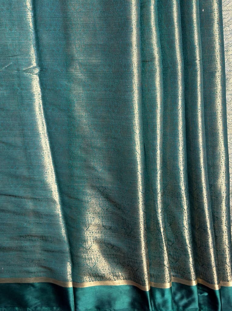 MIMOSA Women's Woven Design Mysore Silk Style Crepe Saree with Blouse Piece - Green ( SA00003134GRNFREE ) — photo 6