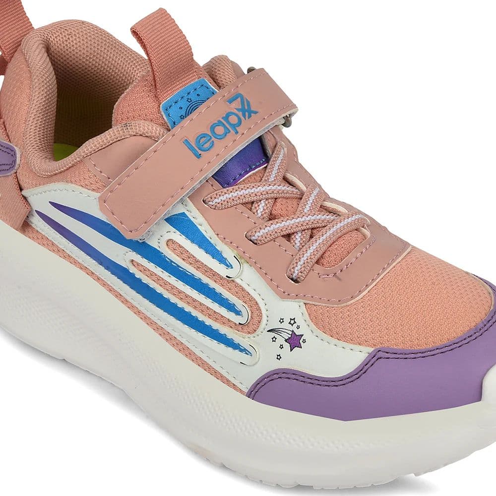 Leap7x Peach Sports Non Lacing Walking Shoes For Kids RYAN-1V By Liberty — photo 4