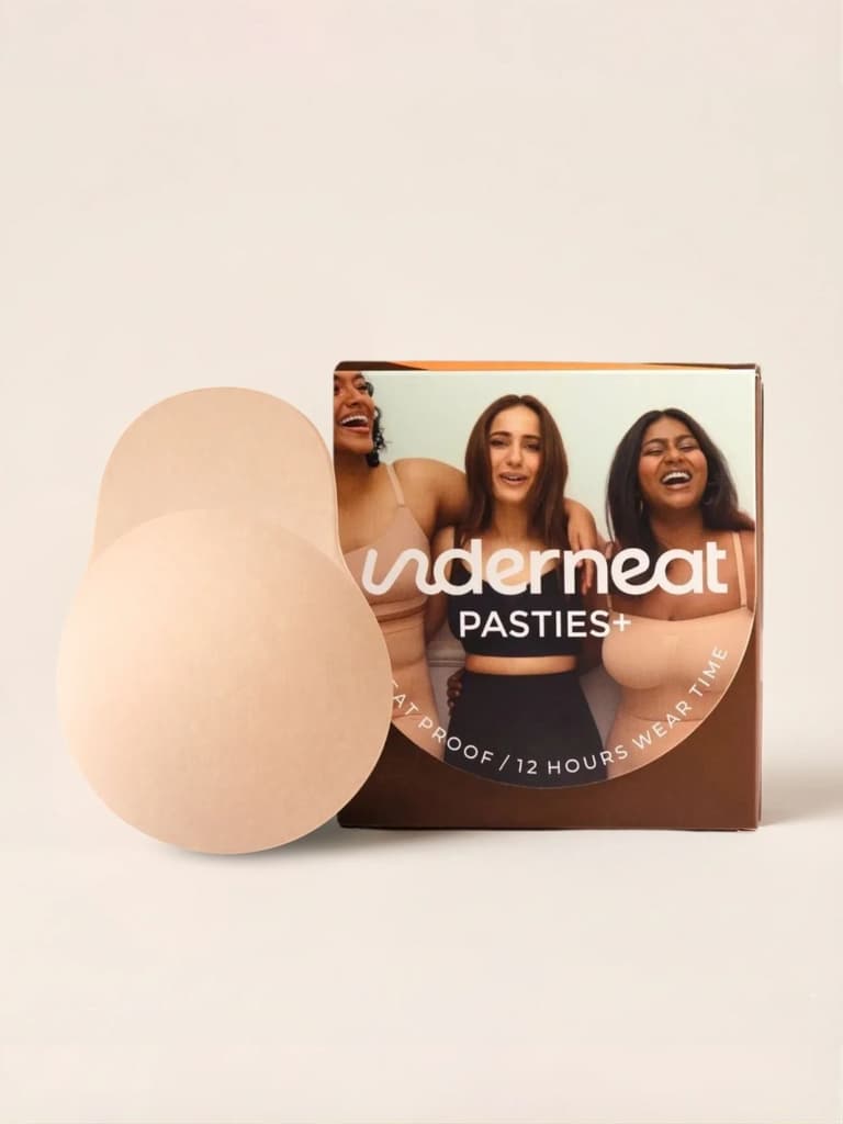Reusable Lift Nipple Cover – AirLock Adhesive Technology, Extended Lifting Tabs, Seamless & Invisible — Beige / S