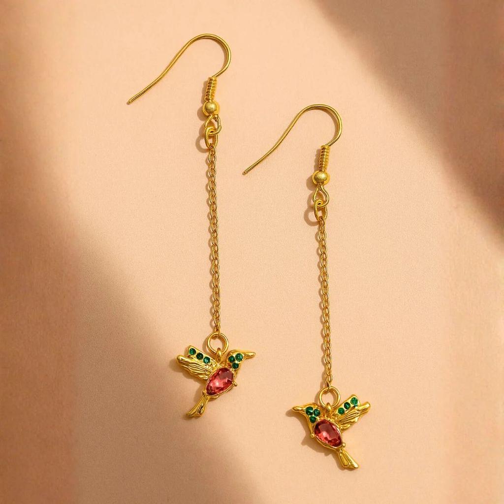 Tiny HummingBird Earrings — Hummingbird Hook Earrings