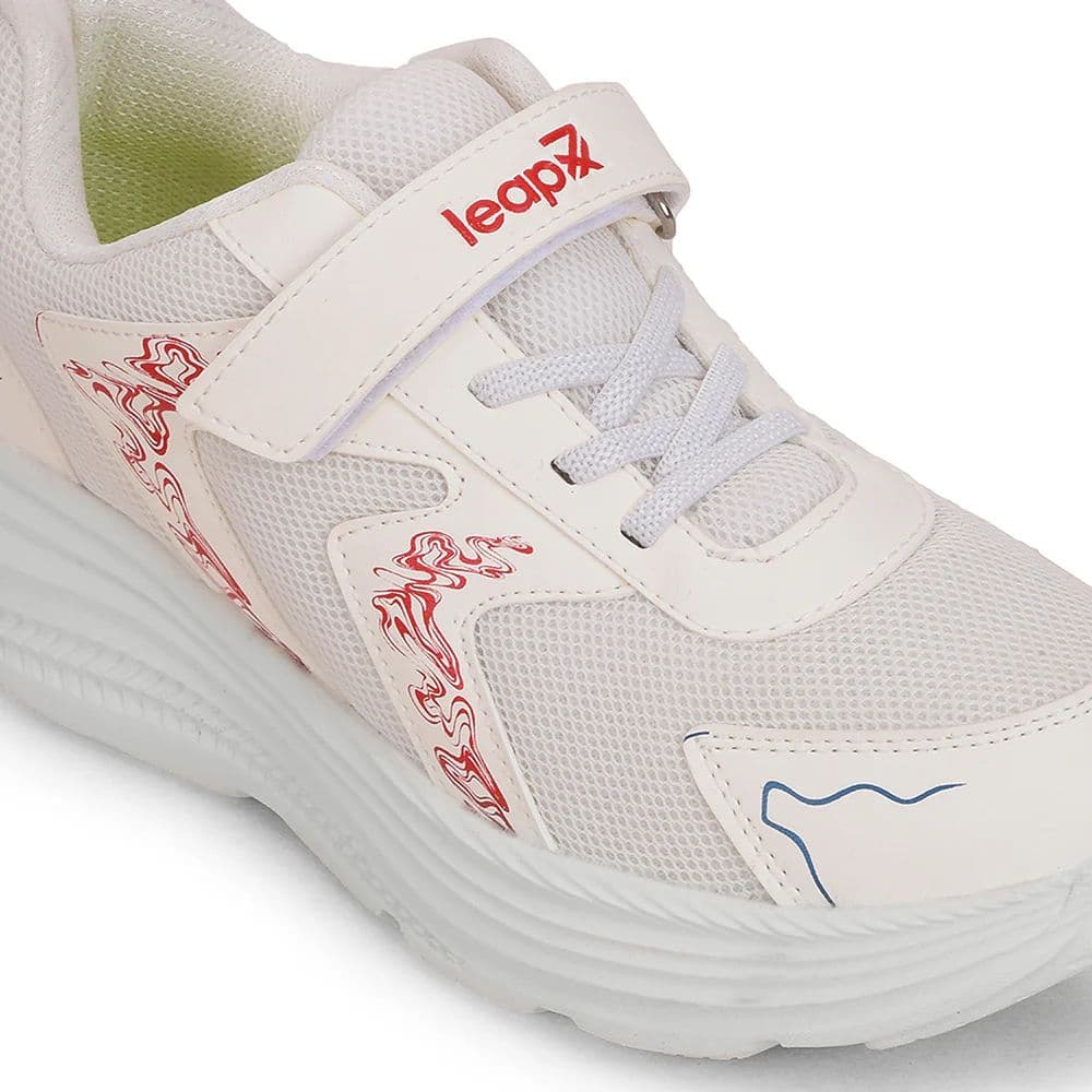 Leap7x White Sports Lacing Running Shoes For Kids ELENOR-2LE By Liberty — photo 5